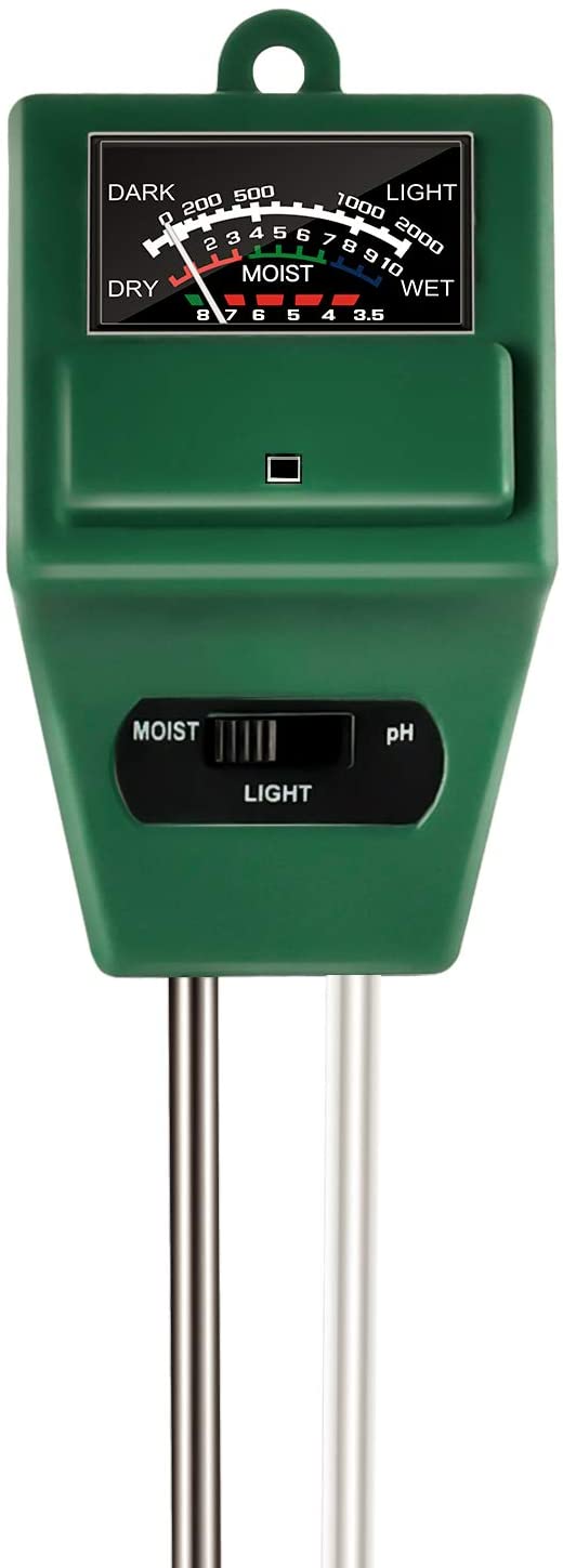 METKIIO 3-in-1 Soil Moisture/Light/pH Meter for Plant Care