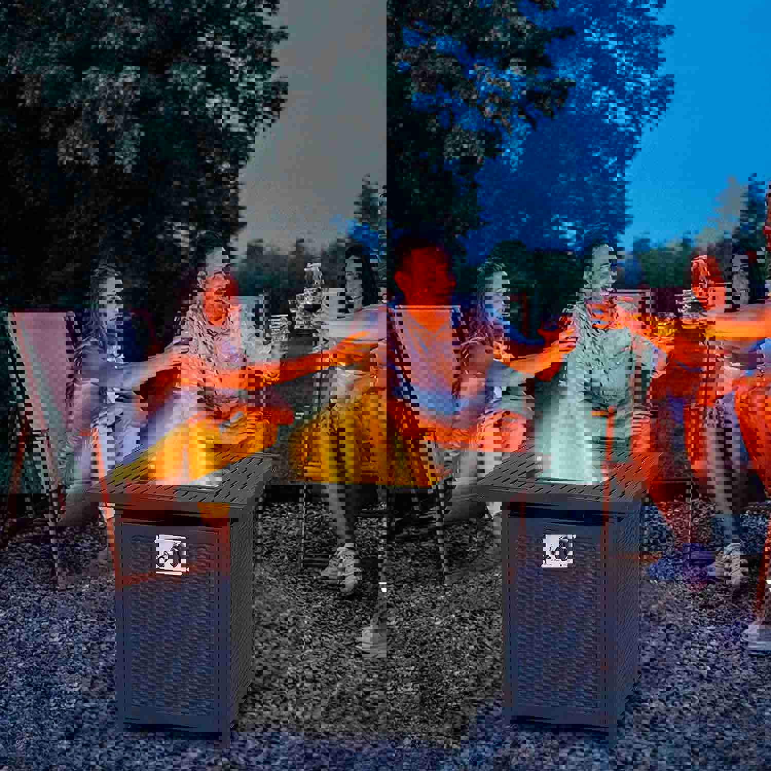 30 Inch Outdoor Propane Gas Fire Pit Table with Cover and Auto-Ignition