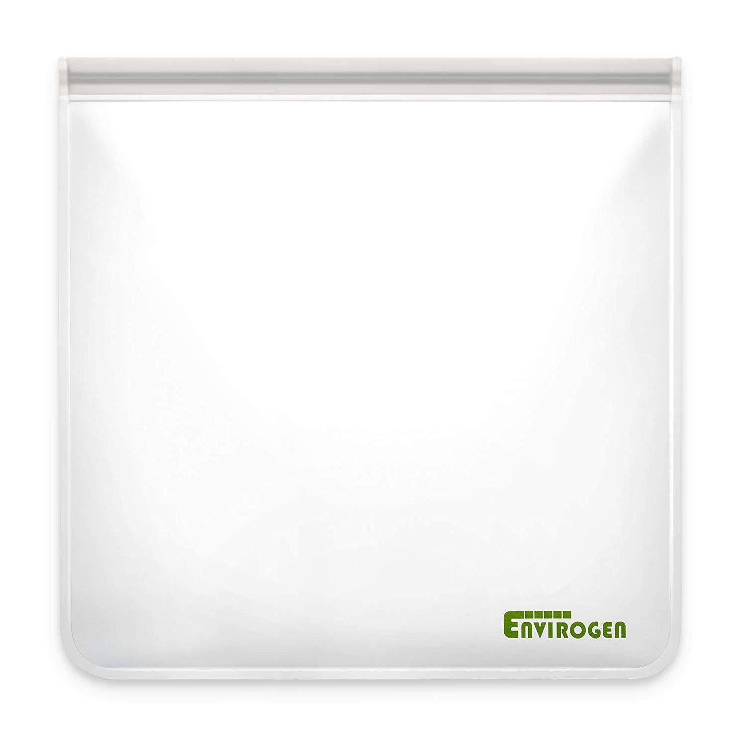 Envirogen Reusable Storage Bags (Gallon Sized 2 Pack - Leakproof, Extra Thick, Resealable)