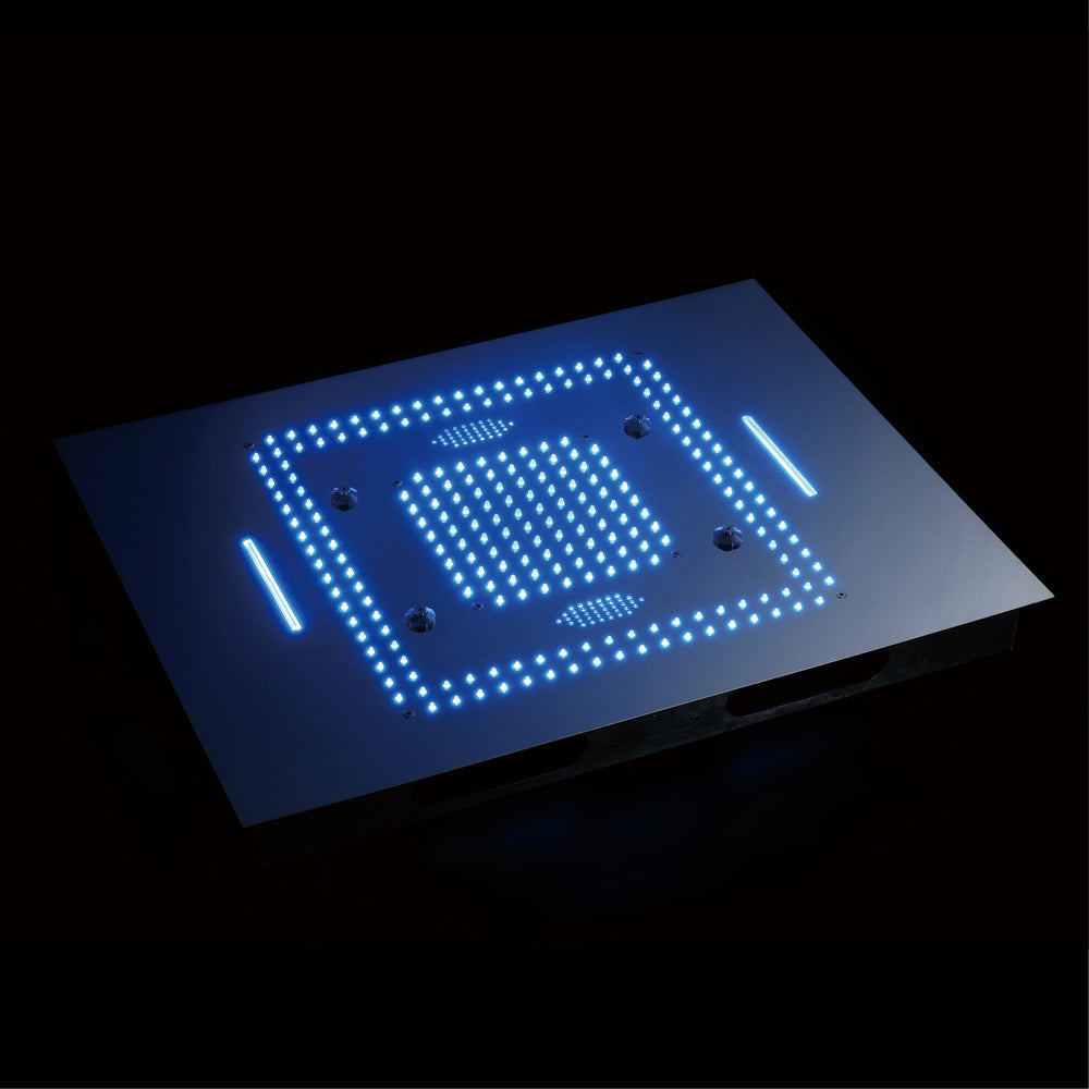 ALASKA 32 Chrome Luxury Complete LED Music Shower Set with Rainfall, Waterfall, Mist Spray & 6 Body Jets