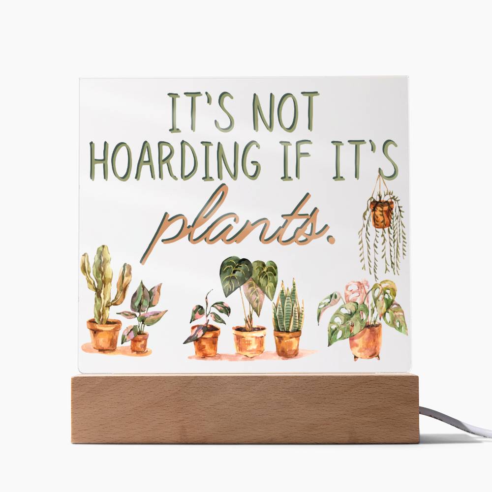 Funny Plant Acrylic LED Night Light - Indoor Home Garden Decor - Gift for Plant Lovers