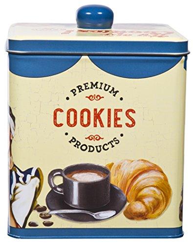 Leraze Eco-Friendly Iron Kitchen Storage Box with Window for Cookies, Tea, Sugar, Cupcakes (5.75H)