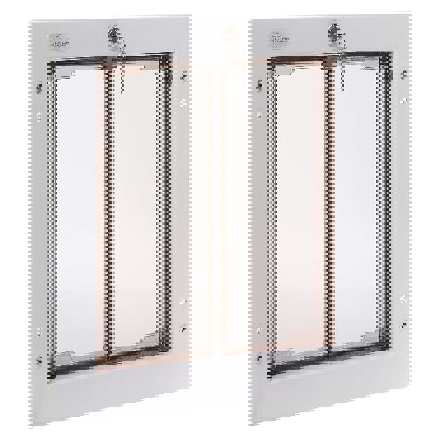 PlexiDor PD DOOR MD WH Medium Energy Efficient Weatherproof Pet Door With Key Security Lock