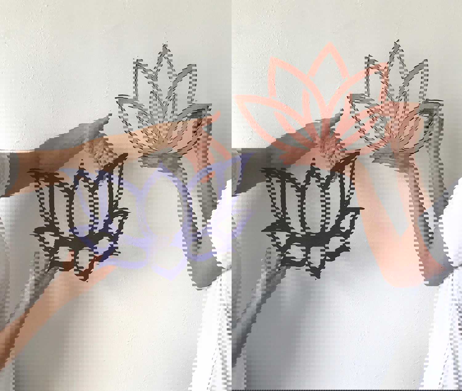 Lotus Flower Contemporary Metal Wall Art - Handmade in USA - Free Shipping