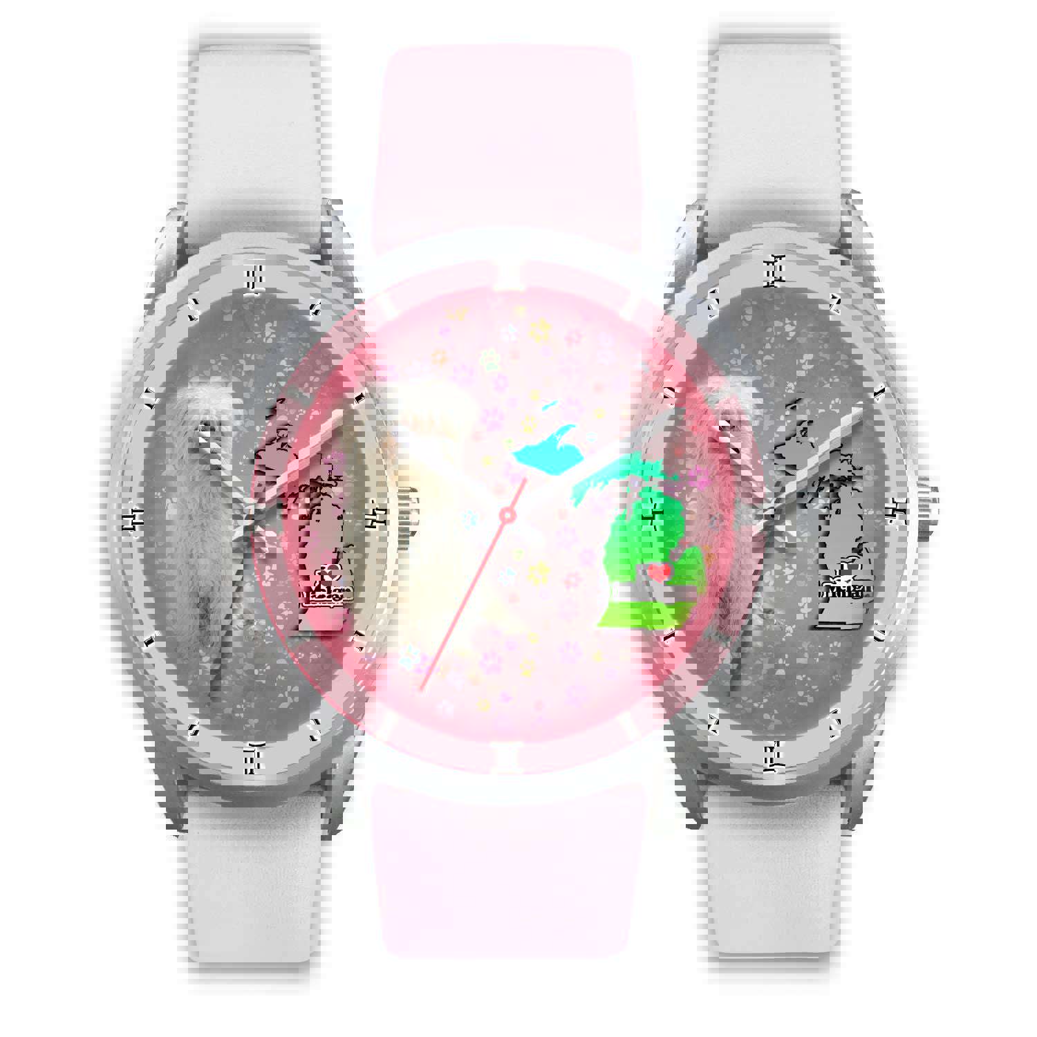 Cute Maltese Dog Michigan Christmas Special Wrist Watch