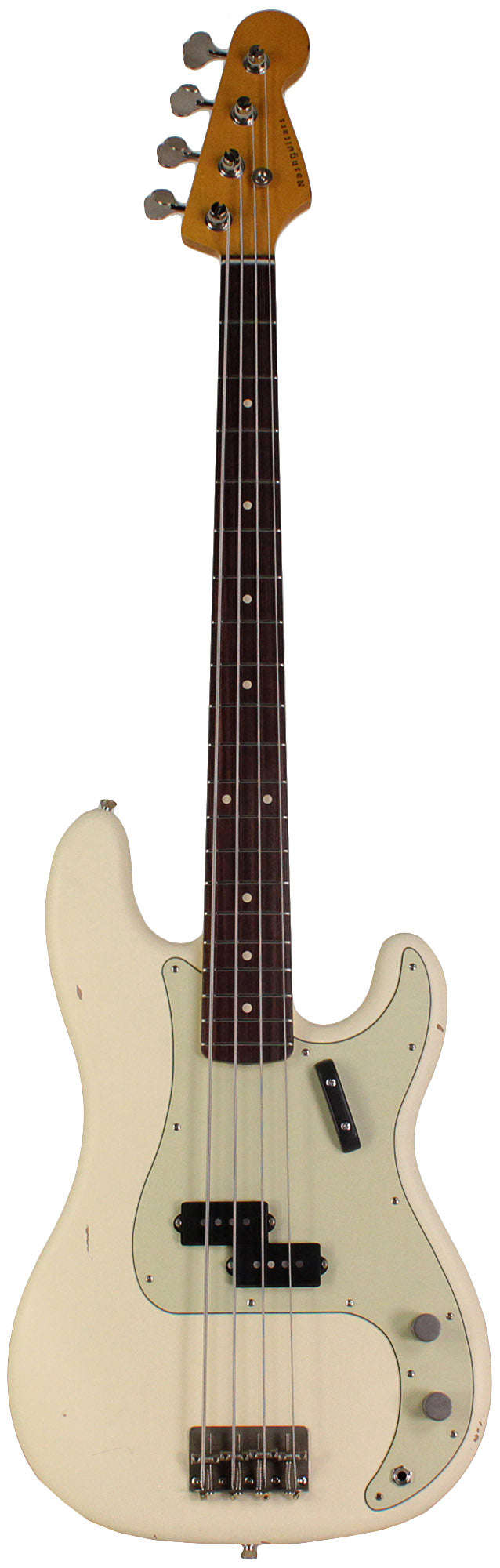 Nash PB-63 Bass Guitar, Olympic White, Light Aging