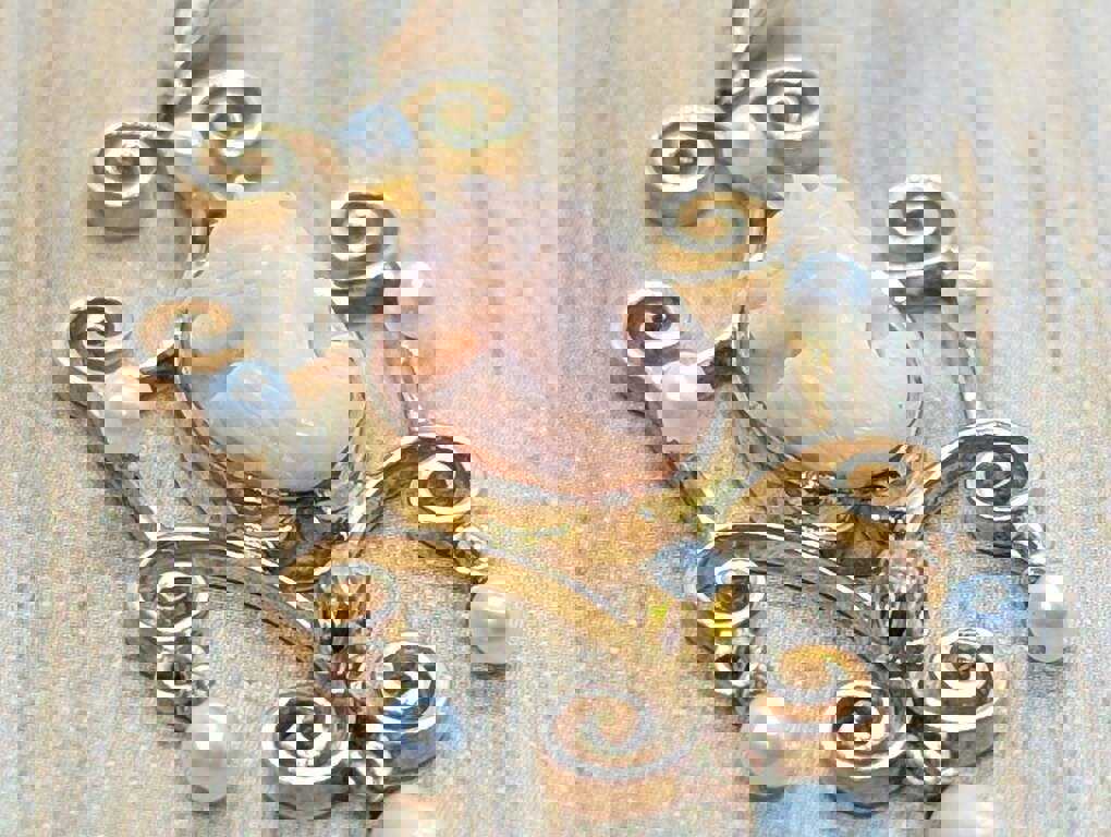 Antique Diamond Coral Cameo Pendant Lavaliere in 10k Gold with Pearl Accents