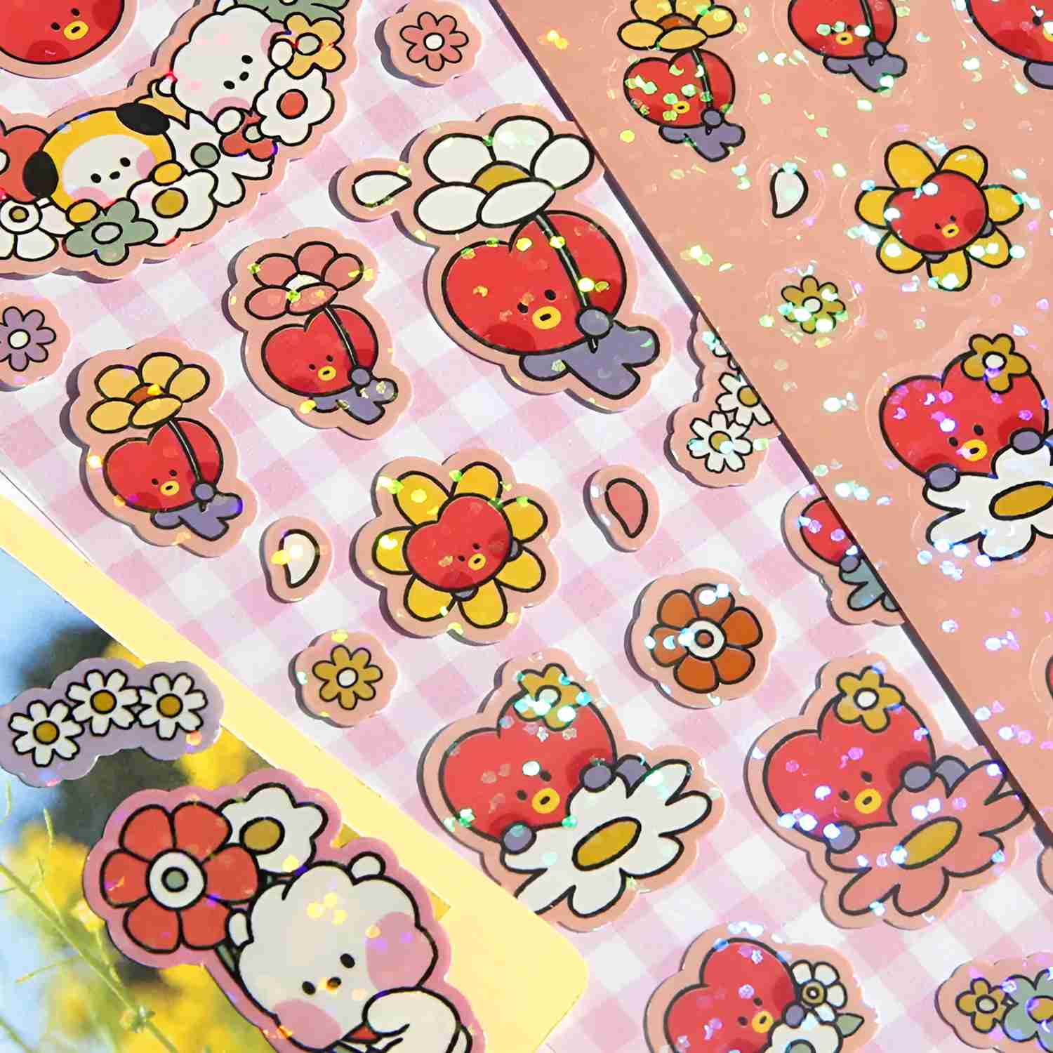 BT21 Happy Flower Hologram Stickers - Official BTS Merch