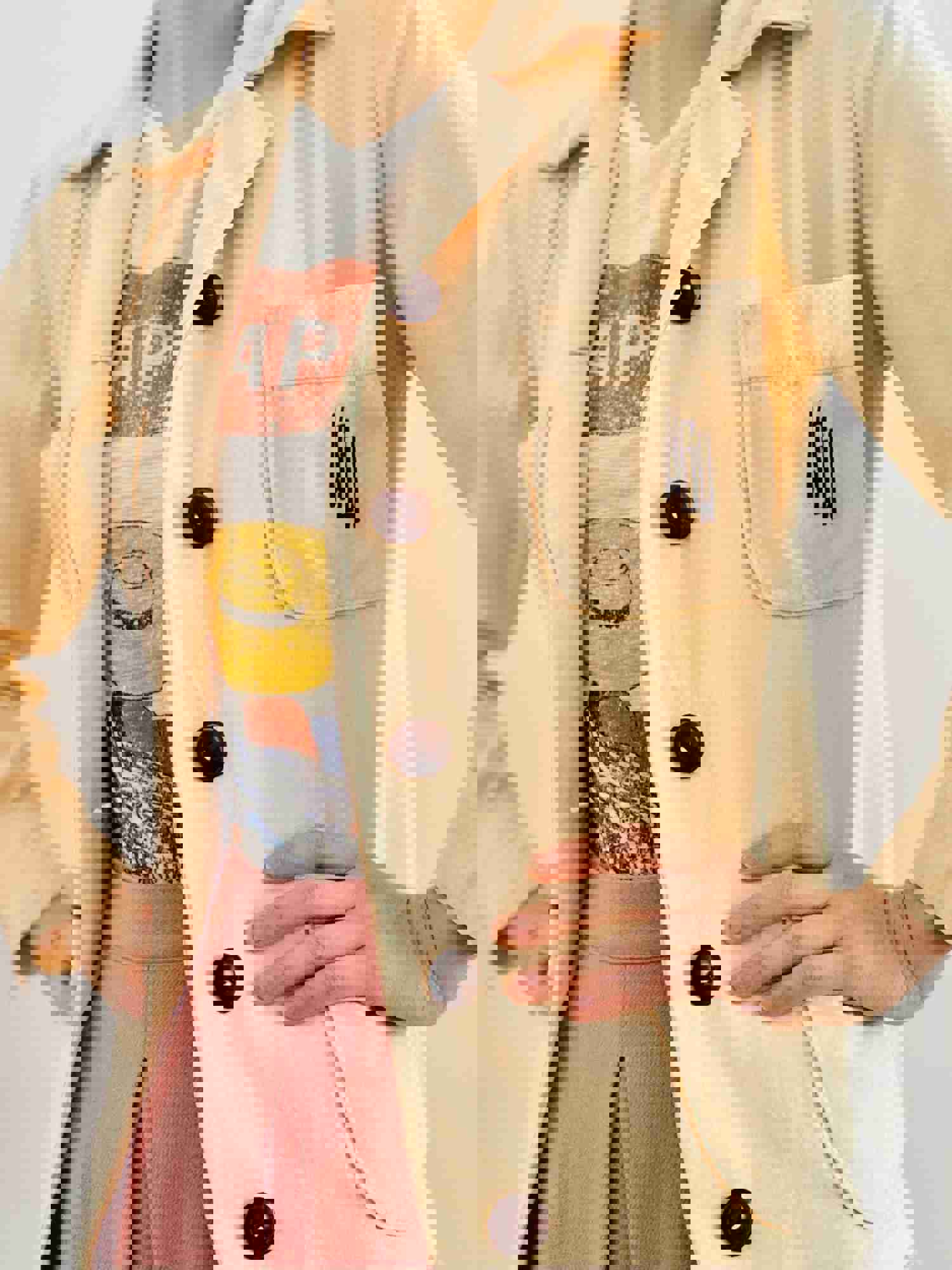 Vintage 1940s Monogrammed Jacket Apricot Color Blouse