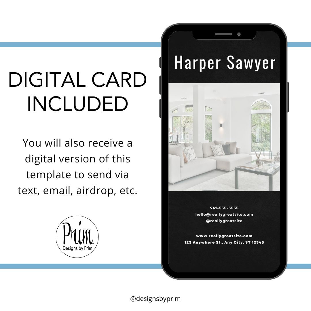 Interior Designer Business Card Template - Editable & Modern Design