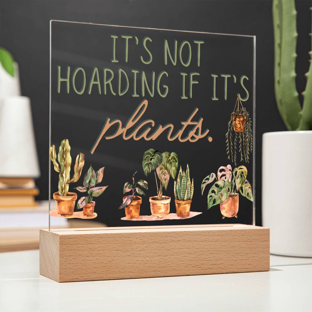 Funny Plant Acrylic LED Night Light - Indoor Home Garden Decor - Gift for Plant Lovers