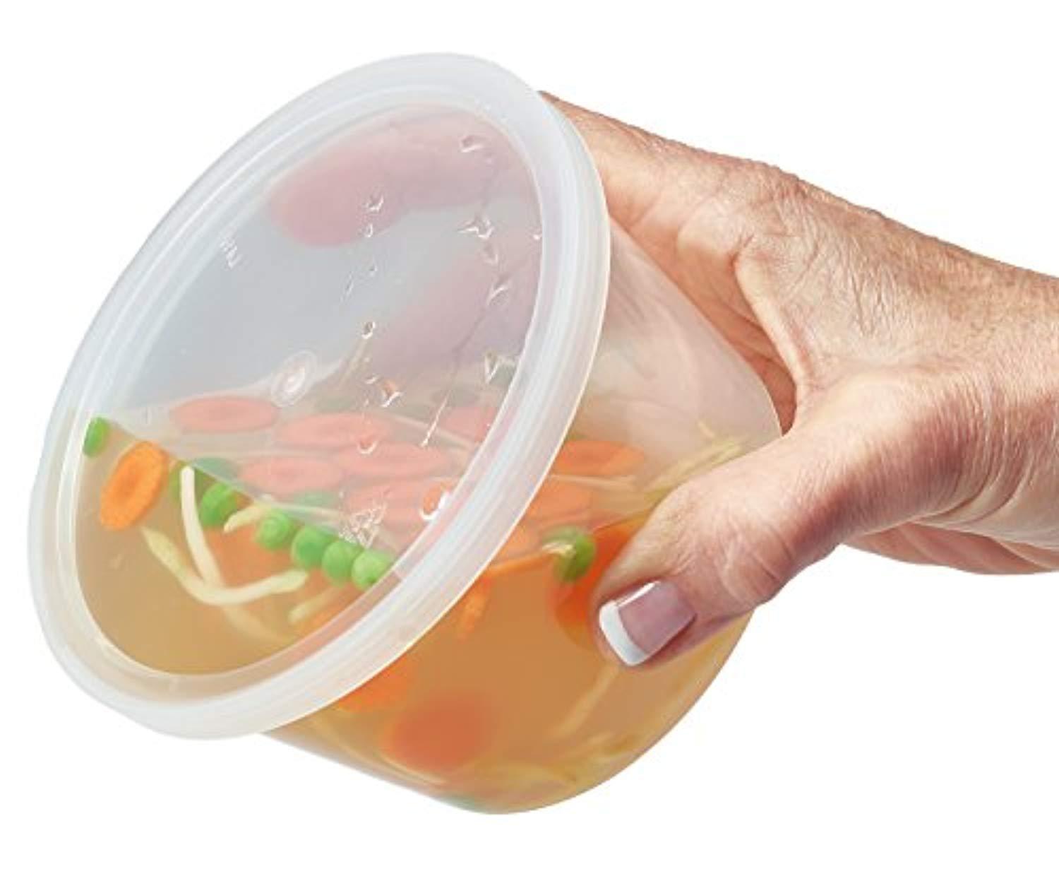 DuraHome Food Storage Containers with Lids - 44 Sets BPA-Free Leakproof Round Clear Takeout Container