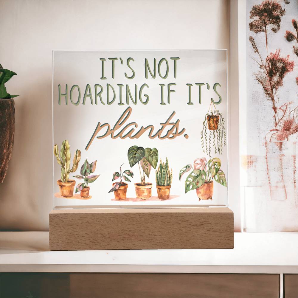 Funny Plant Acrylic LED Night Light - Indoor Home Garden Decor - Gift for Plant Lovers