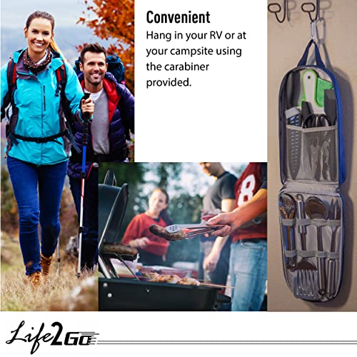 Life 2 Go 10-Piece Camp Cooking Utensil Set with Portable Carry Case