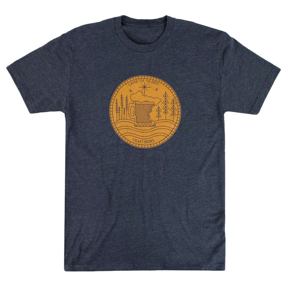 Land of 10,000 Craft Beers Shirt - Unisex Soft Tri-Blend Navy Crew Neck