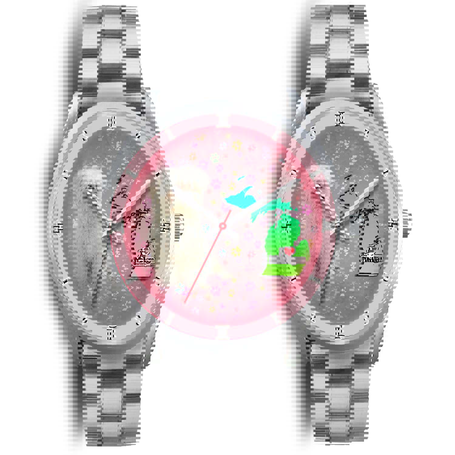 Cute Maltese Dog Michigan Christmas Special Wrist Watch