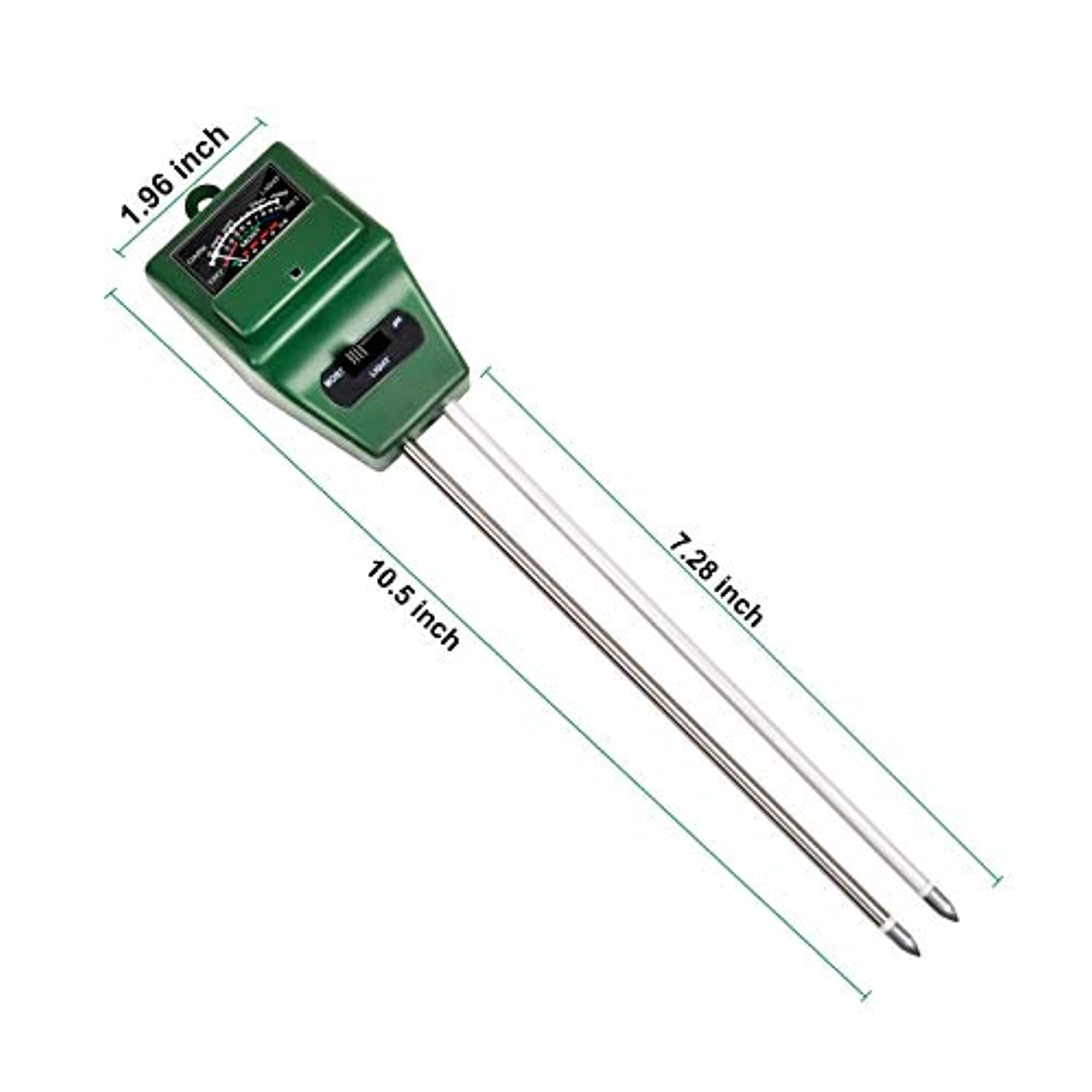 METKIIO 3-in-1 Soil Moisture/Light/pH Meter for Plant Care