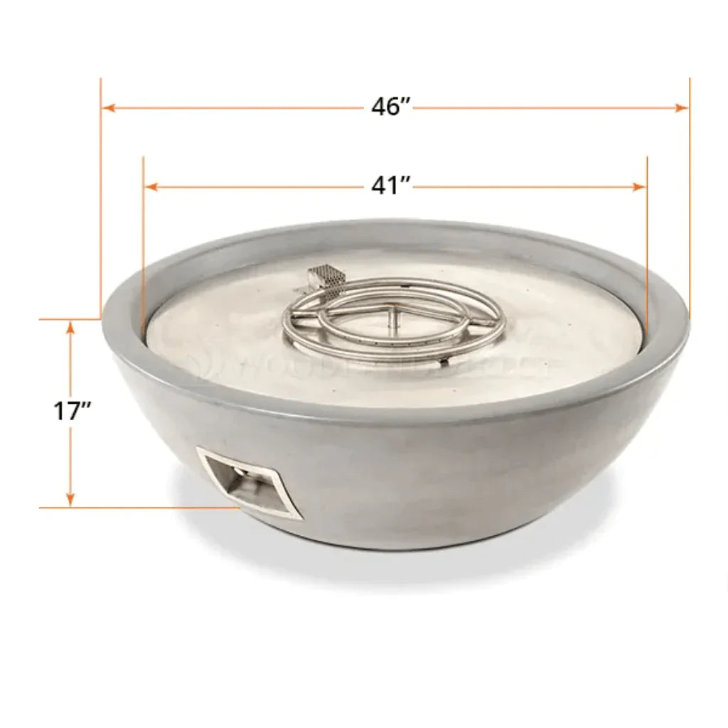 Outdoor Plus Sedona Narrow Ledge GFRC Concrete Round Liquid Propane Fire Pit 48