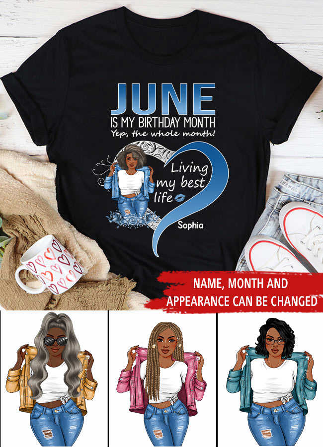 June Birthday Shirt for Women - Custom Birthday Gift for Queens Born in June