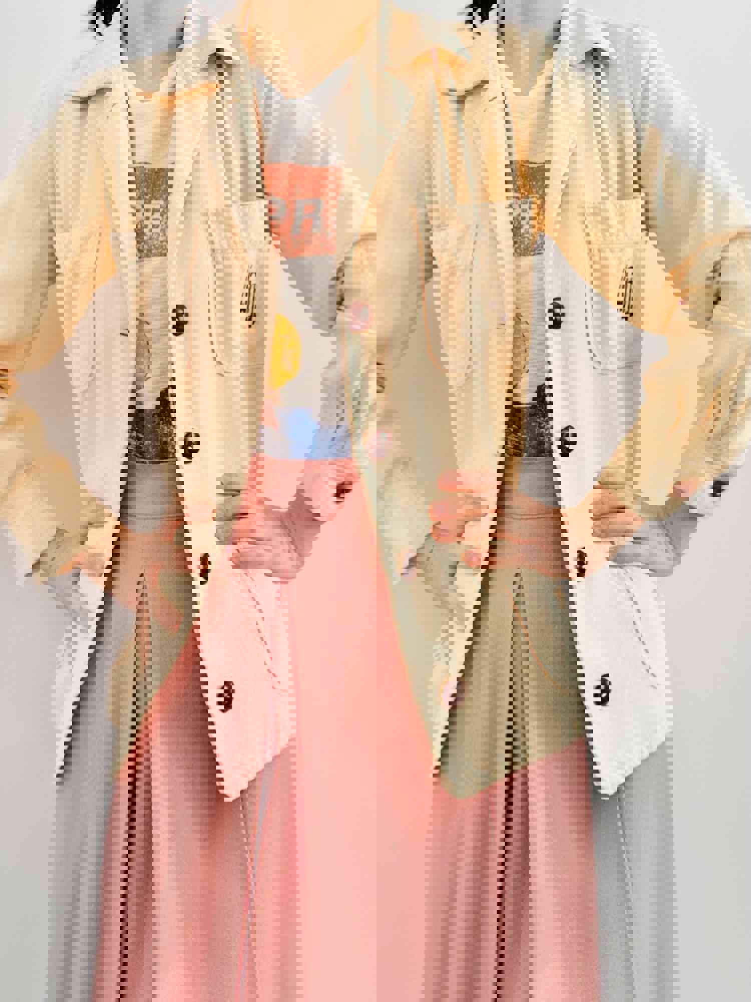 Vintage 1940s Monogrammed Jacket Apricot Color Blouse