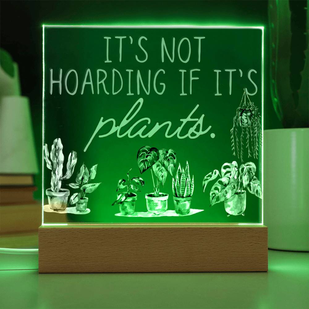 Funny Plant Acrylic LED Night Light - Indoor Home Garden Decor - Gift for Plant Lovers