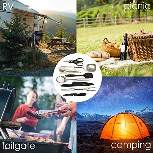 Life 2 Go 10-Piece Camp Cooking Utensil Set with Portable Carry Case