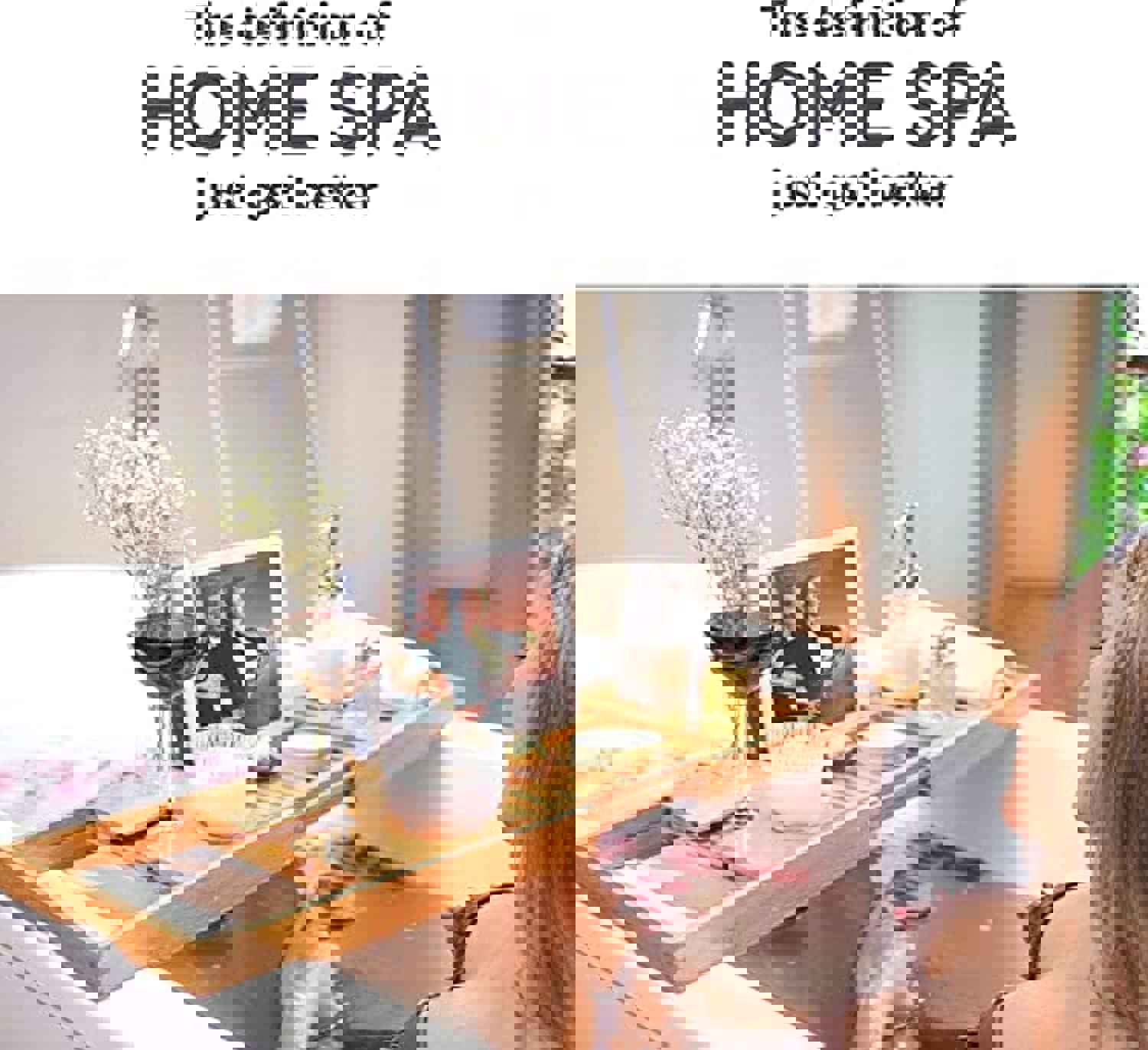 Bambüsi Expandable Bamboo Bathtub Tray Caddy - Adjustable Luxury Bath Organizer