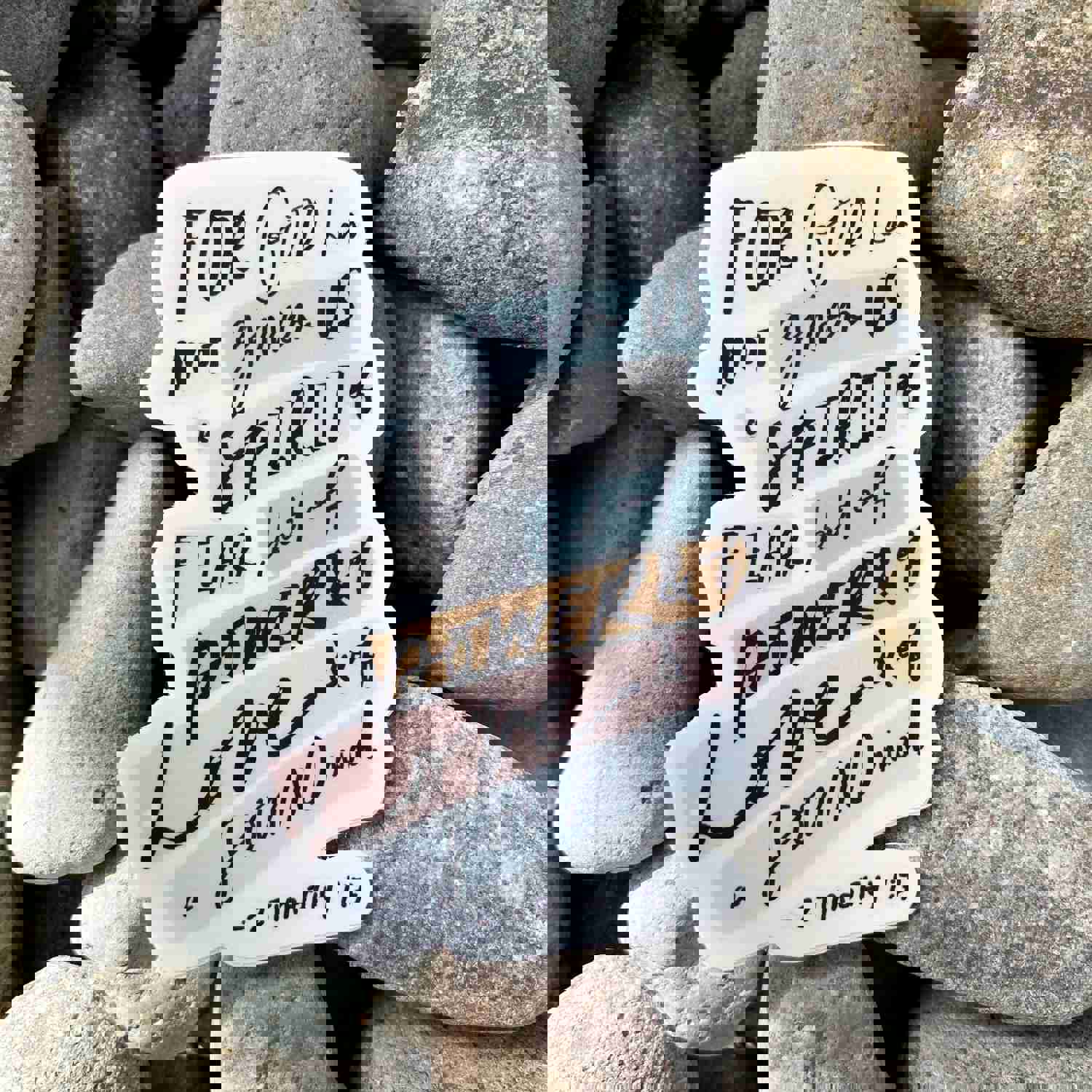 Faith Based Hand Lettered Bible Sticker | 2 Timothy 1:7