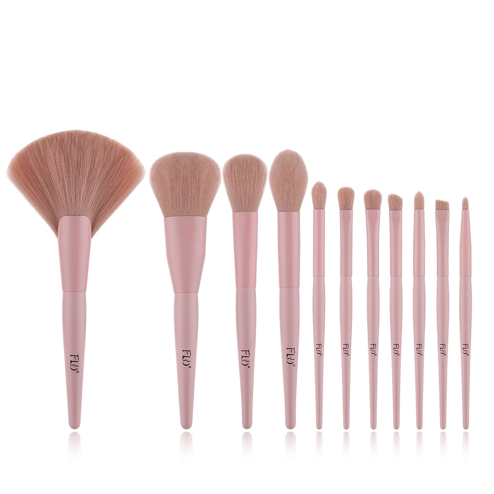 11Pcs Green Makeup Brushes Set - High Quality Cosmetic Beauty Tool
