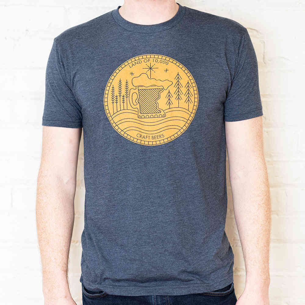 Land of 10,000 Craft Beers Shirt - Unisex Soft Tri-Blend Navy Crew Neck