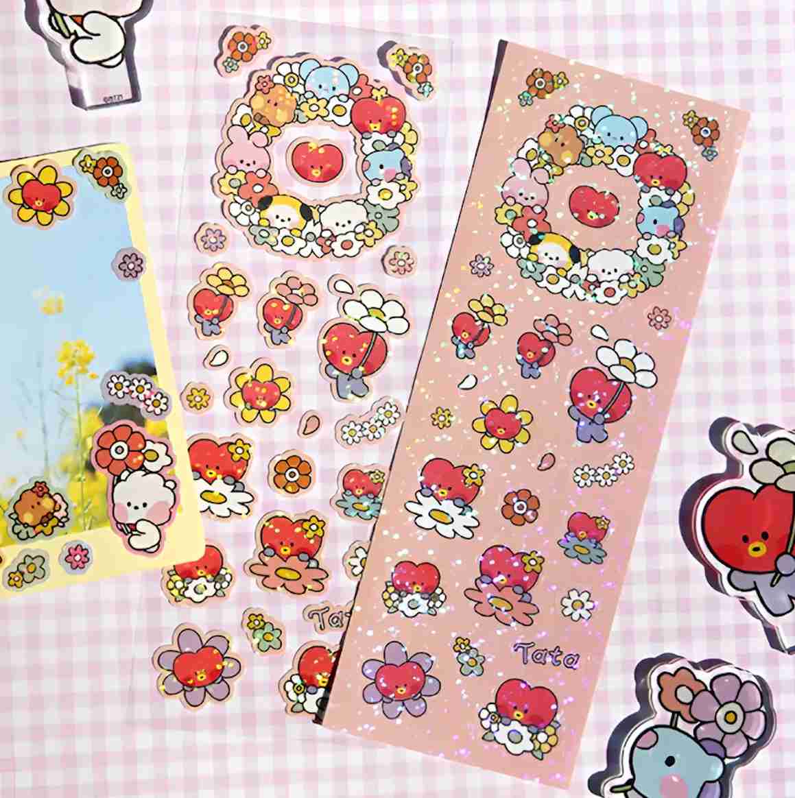 BT21 Happy Flower Hologram Stickers - Official BTS Merch