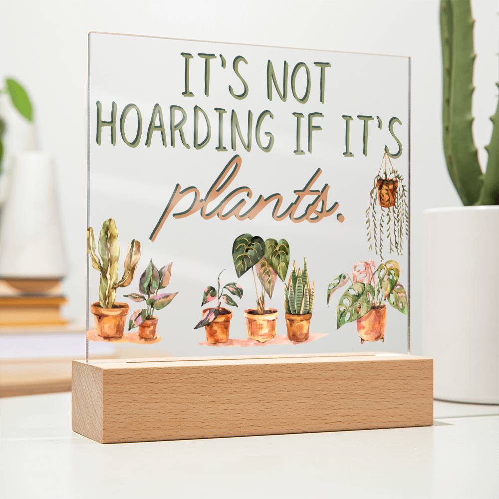 Funny Plant Acrylic LED Night Light - Indoor Home Garden Decor - Gift for Plant Lovers