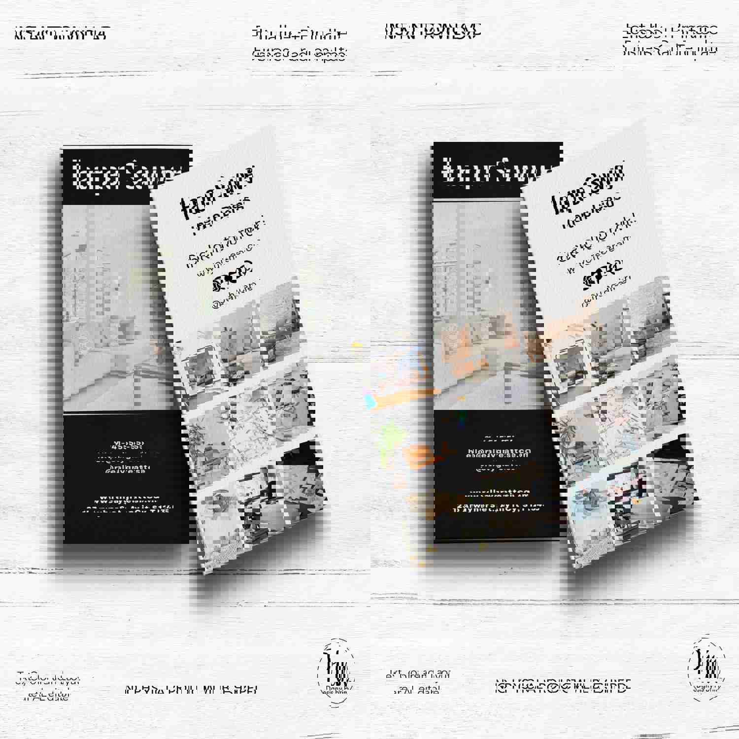 Interior Designer Business Card Template - Editable & Modern Design