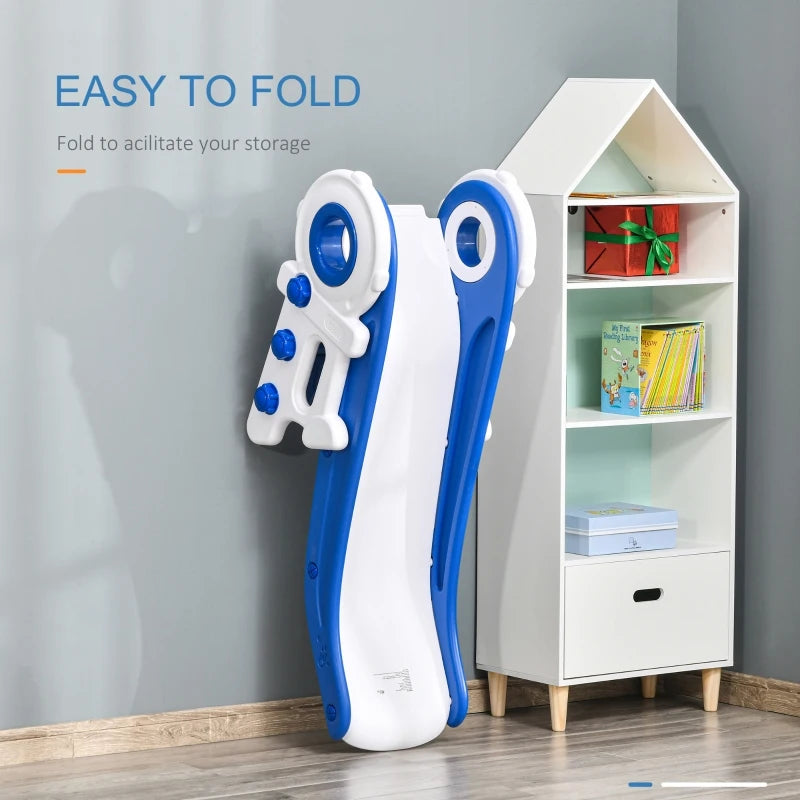 Qaba 2 in 1 Kids Slide with Basketball Hoop - Freestanding Indoor/Outdoor Playset