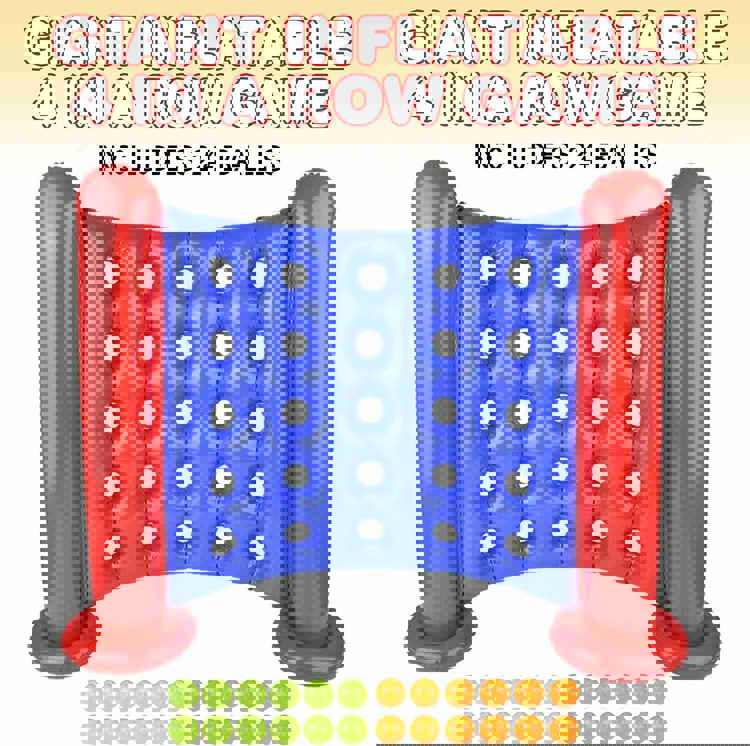 Giant Inflatable 4 in a Row Game - Fun Outdoor Party Activity for Kids and Adults