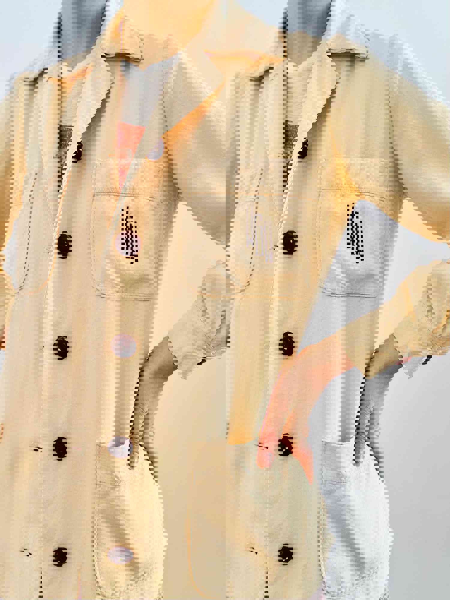 Vintage 1940s Monogrammed Jacket Apricot Color Blouse