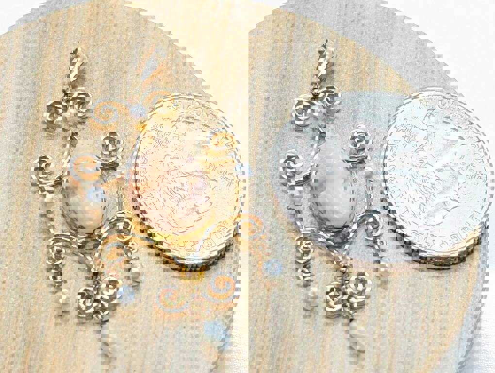 Antique Diamond Coral Cameo Pendant Lavaliere in 10k Gold with Pearl Accents