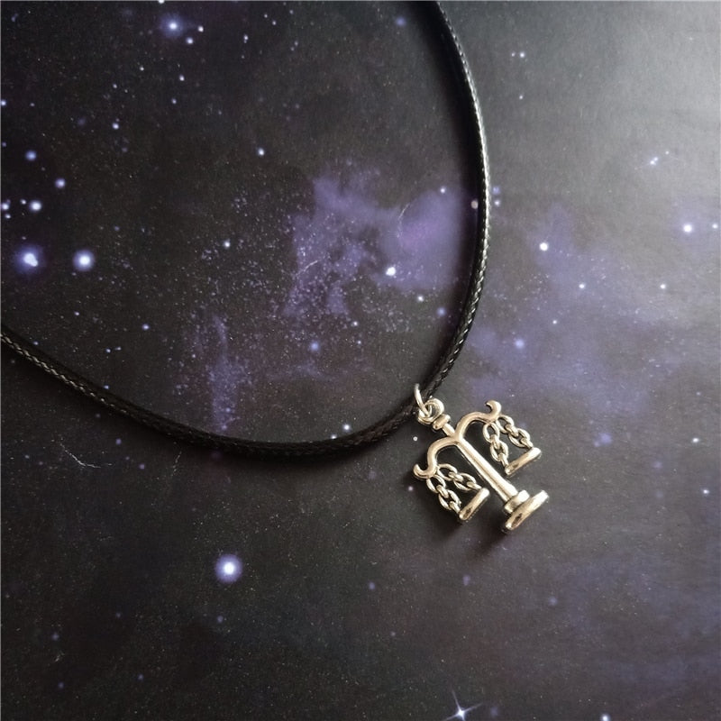 Scale Charm Choker Necklace - Black Leather Gothic Punk Necklace with Scale Pendant