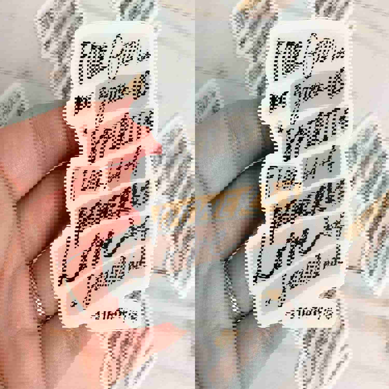 Faith Based Hand Lettered Bible Sticker | 2 Timothy 1:7