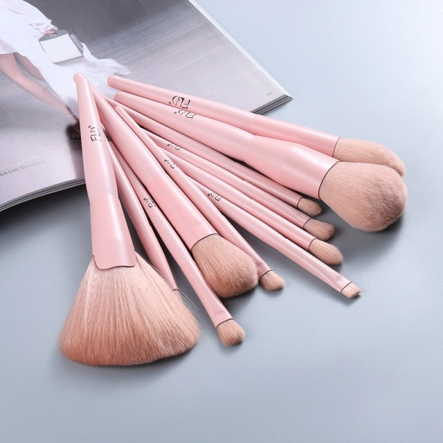 11Pcs Green Makeup Brushes Set - High Quality Cosmetic Beauty Tool