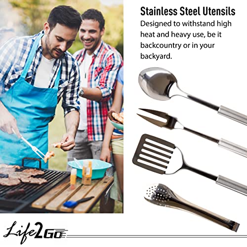 Life 2 Go 10-Piece Camp Cooking Utensil Set with Portable Carry Case