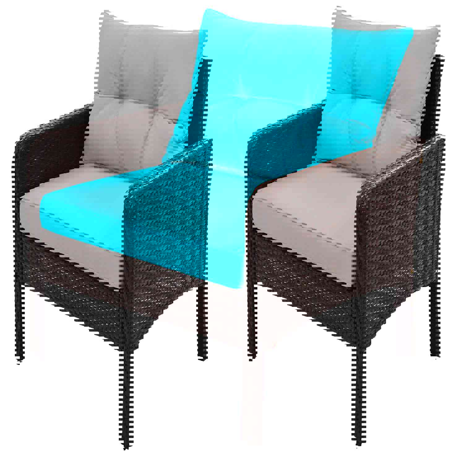 TOPMAX 6-Piece Outdoor Patio PE Wicker Rattan Sofa Set with Removable Cushions