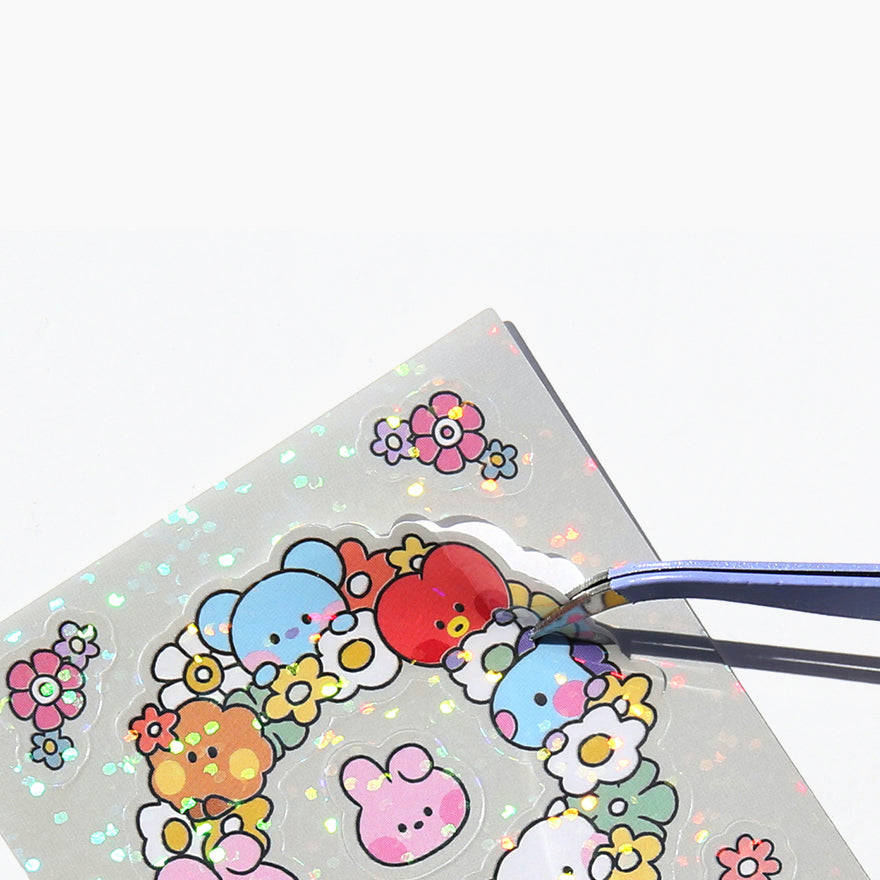 BT21 Happy Flower Hologram Stickers - Official BTS Merch