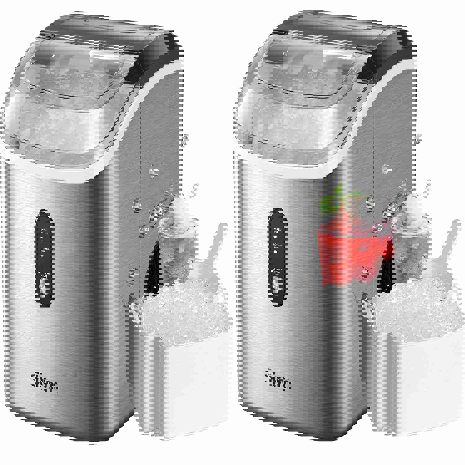 Nugget Countertop Ice Maker with Self-Cleaning Function, 33Lbs/24H, Stainless Steel