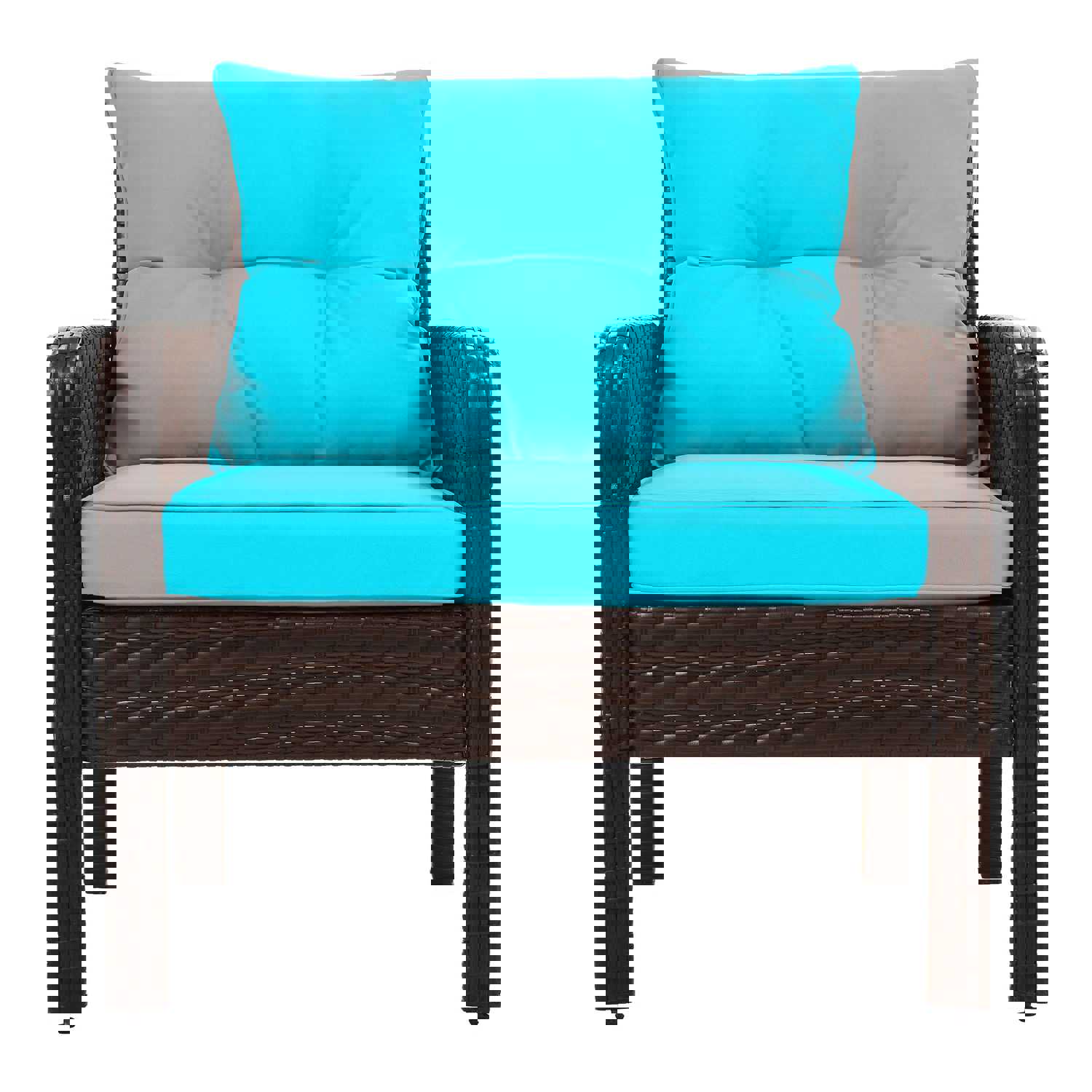 TOPMAX 6-Piece Outdoor Patio PE Wicker Rattan Sofa Set with Removable Cushions