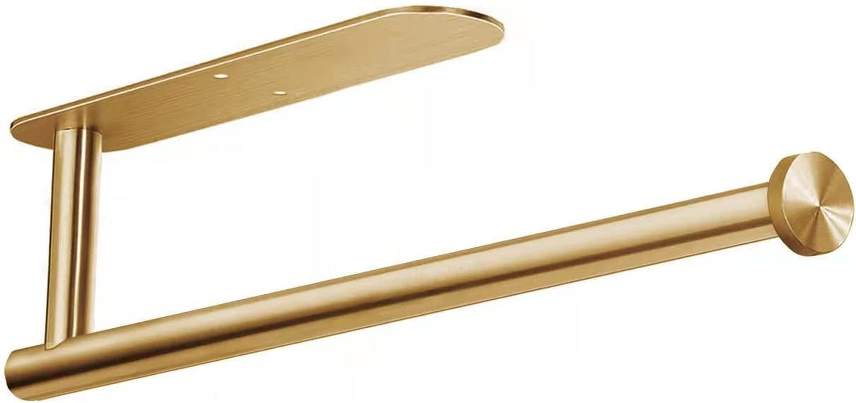 Stainless Steel Paper Towel Holder - Self-Adhesive Under Cabinet Mount (Gold)
