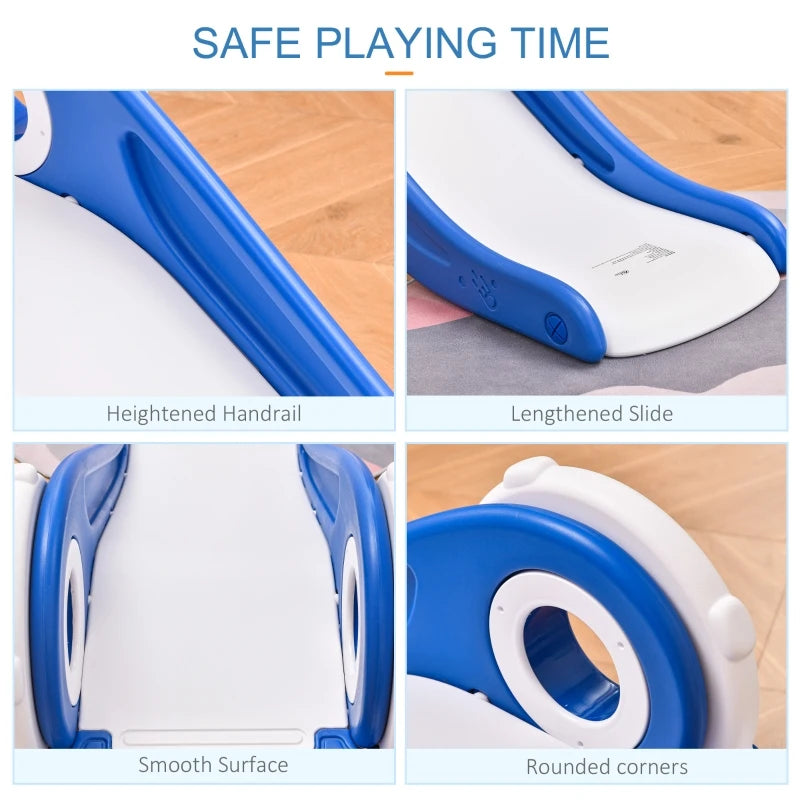 Qaba 2 in 1 Kids Slide with Basketball Hoop - Freestanding Indoor/Outdoor Playset