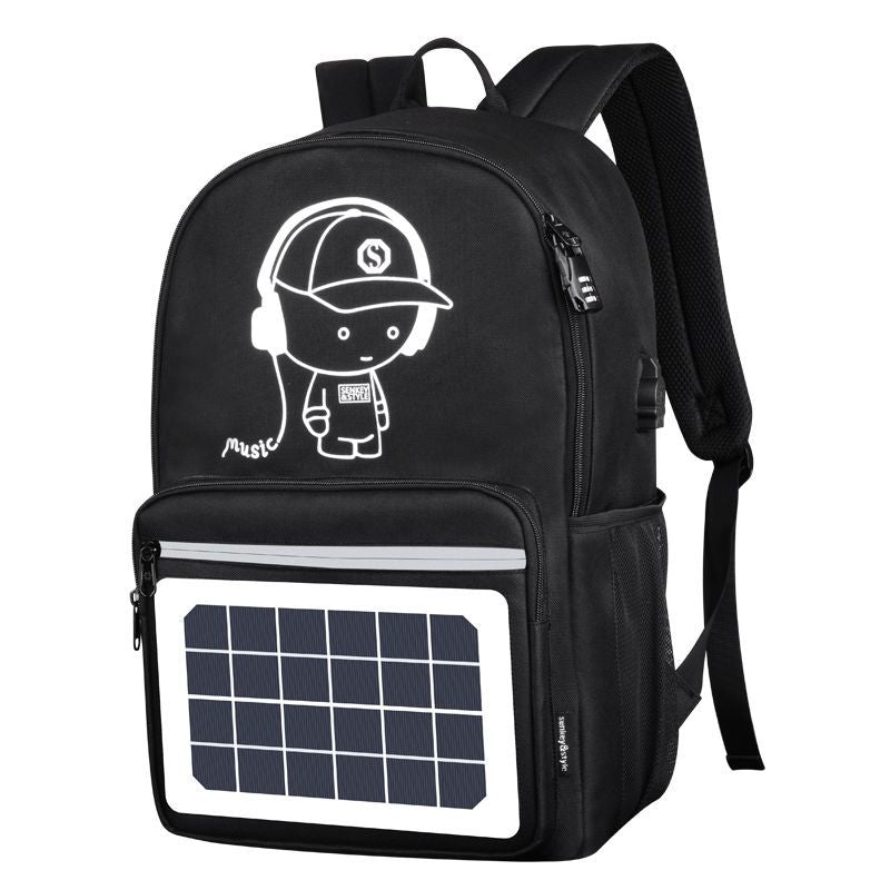 Solar Powered Charging Backpack - Waterproof Oxford Large School Backpack for Teenagers