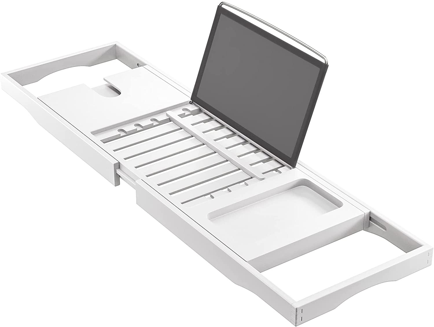 Bambüsi Expandable Bamboo Bathtub Tray Caddy - Adjustable Luxury Bath Organizer