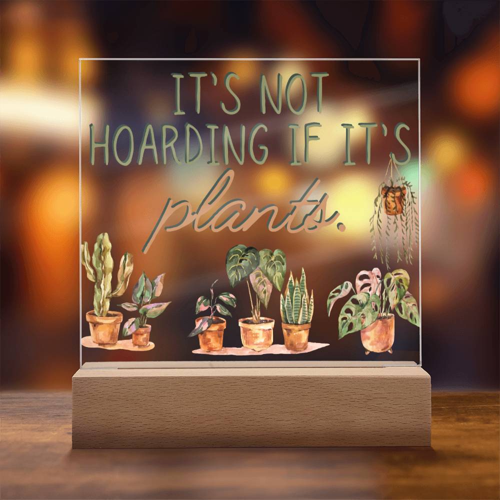 Funny Plant Acrylic LED Night Light - Indoor Home Garden Decor - Gift for Plant Lovers